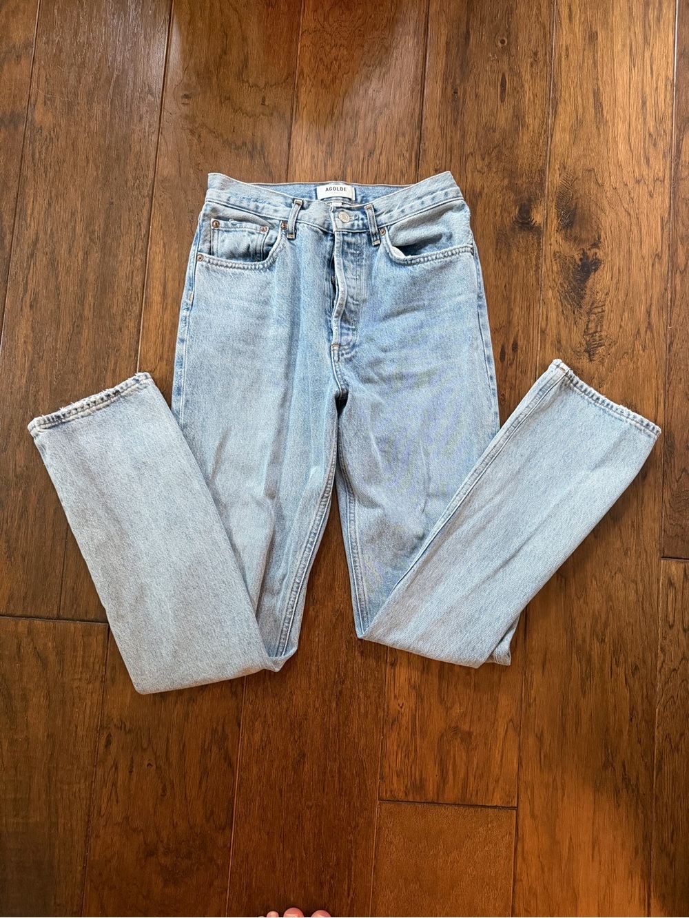 Agolde Light Blue Lana Straight Leg Jeans - Picture 2 of 5